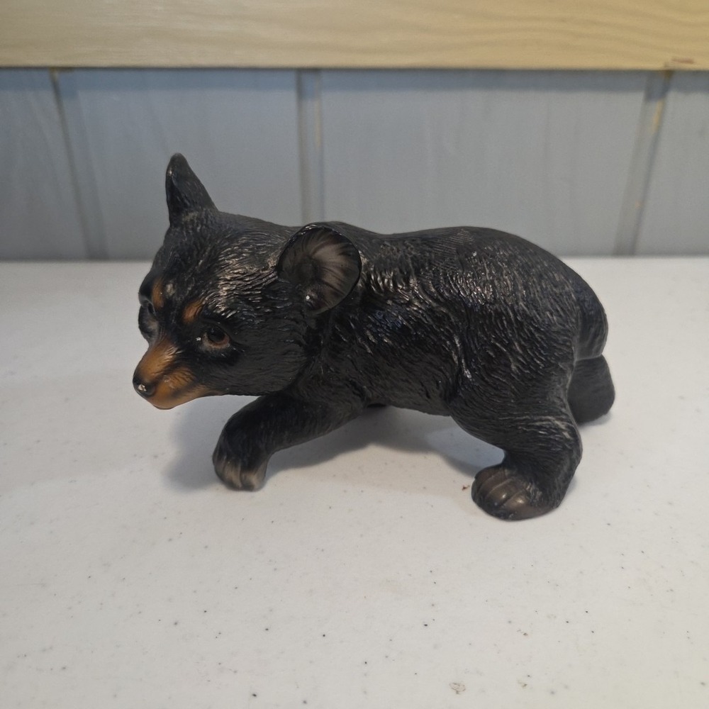 Vintage Ceramic Porcelain Black Bear Figurine Cabin Rustic Decor Made in Japan